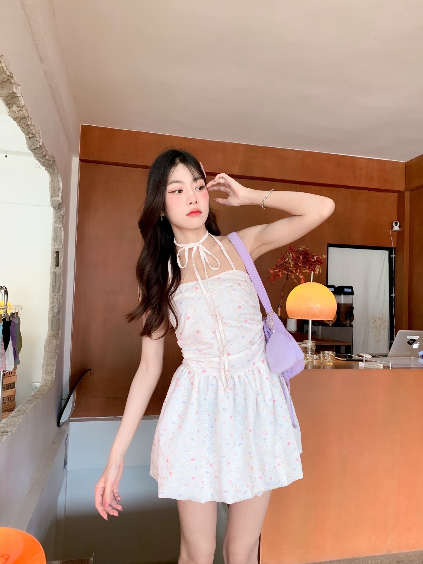 π· Julie Mini dress ππ
Color : white  / cream / pink