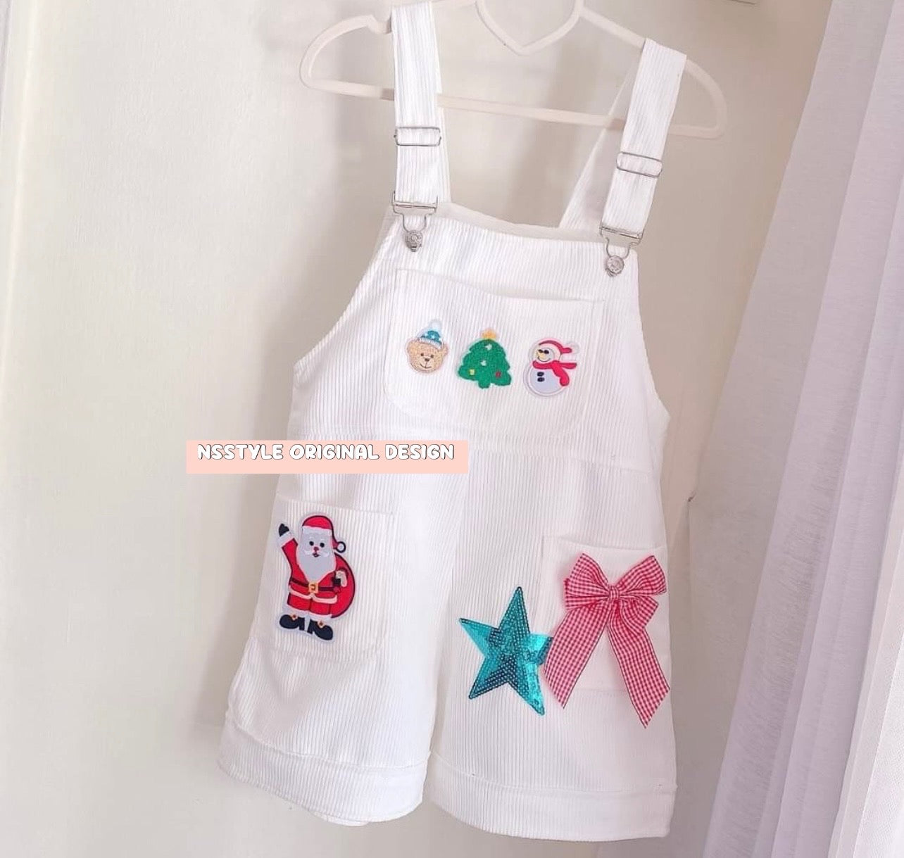 🎅Christmas Denim shorts Overalls 🎅