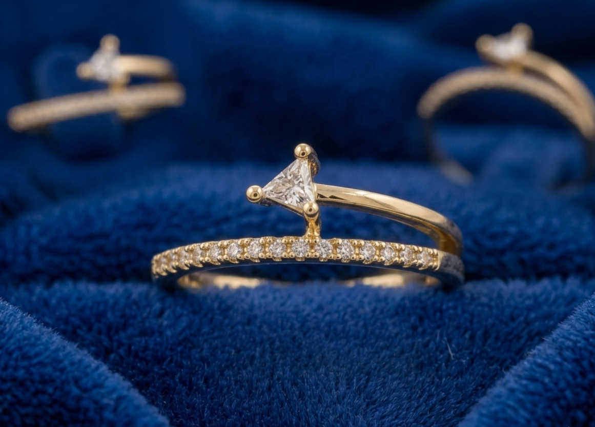 Golden Stainless Steel Adjustable Rings Collection