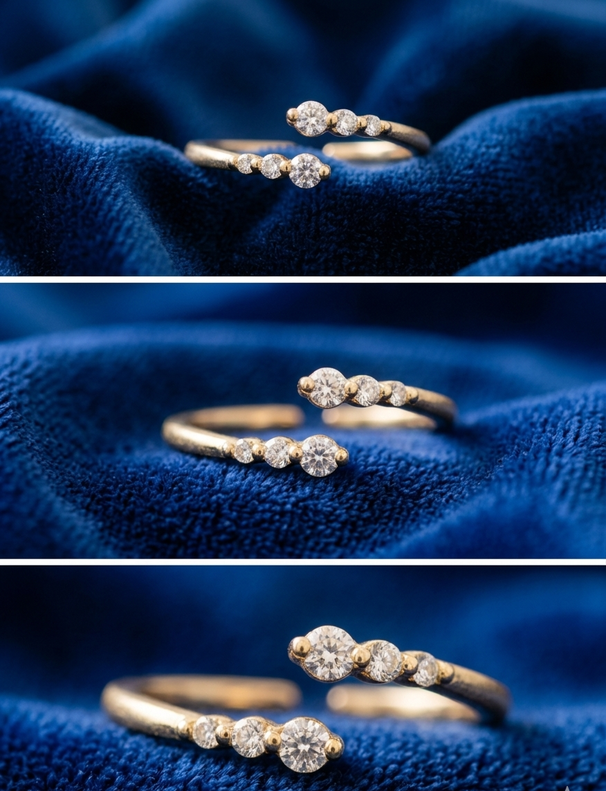 Golden Stainless Steel Adjustable Rings Collection