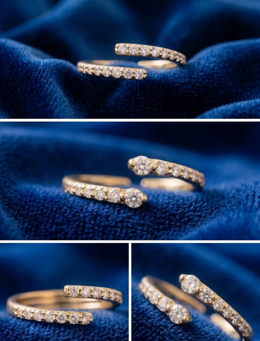 Golden Stainless Steel Adjustable Rings Collection
