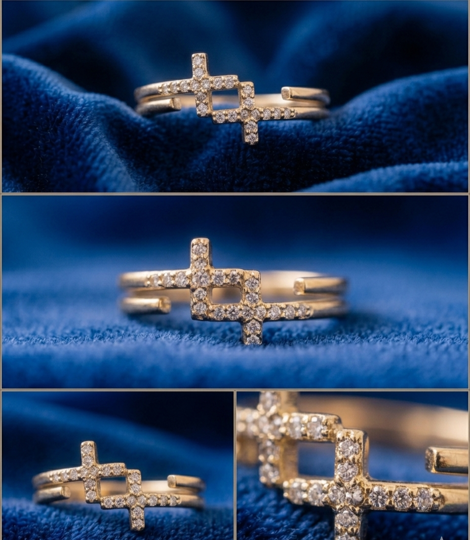 Golden Stainless Steel Adjustable Rings Collection