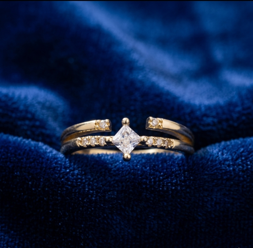 Golden Stainless Steel Adjustable Rings Collection