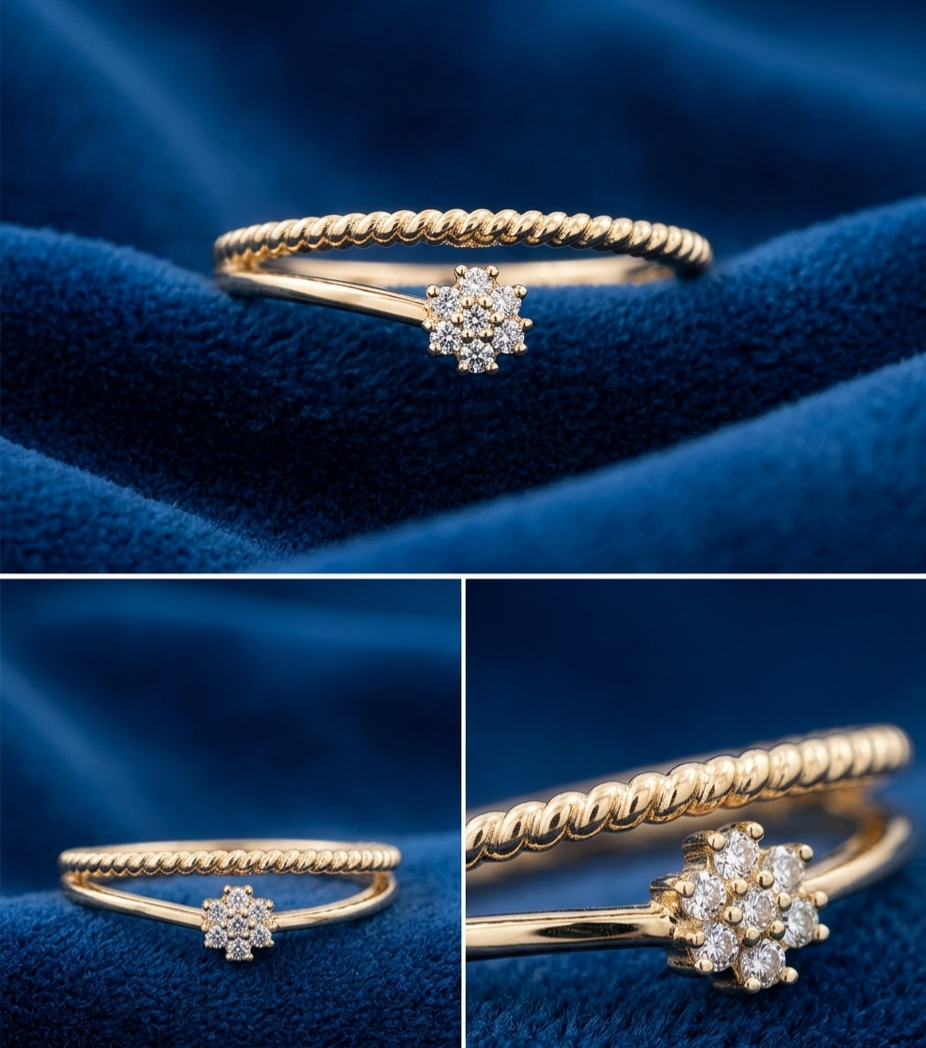 Golden Stainless Steel Adjustable Rings Collection