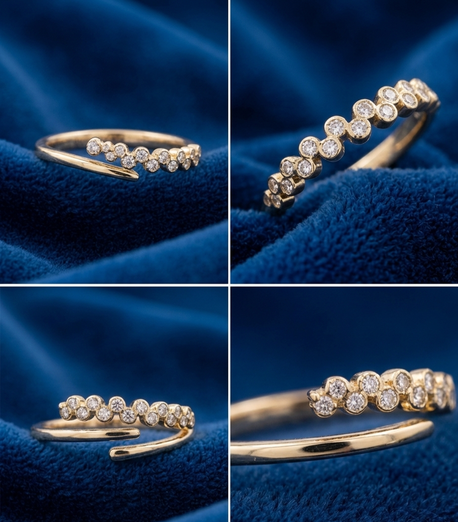 Golden Stainless Steel Adjustable Rings Collection