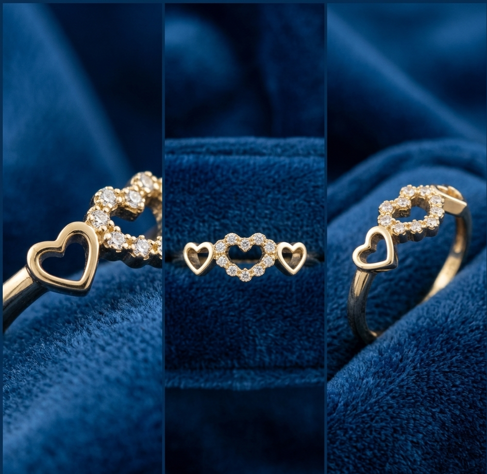 Golden Stainless Steel Adjustable Rings Collection