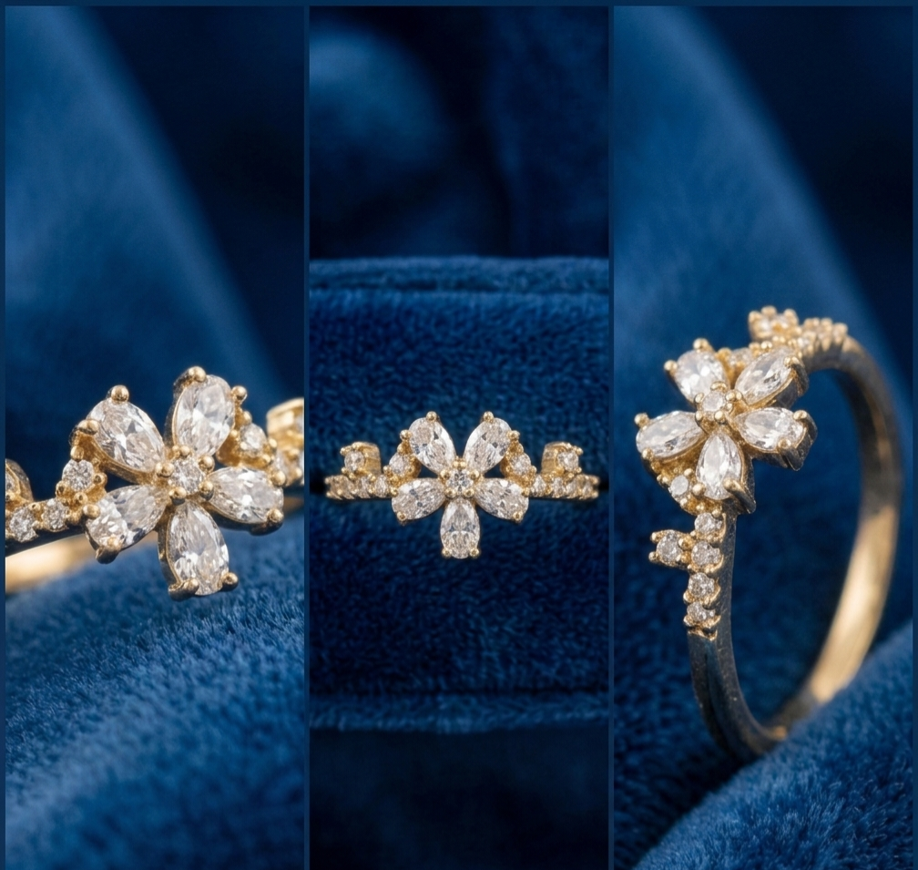 Golden Stainless Steel Adjustable Rings Collection